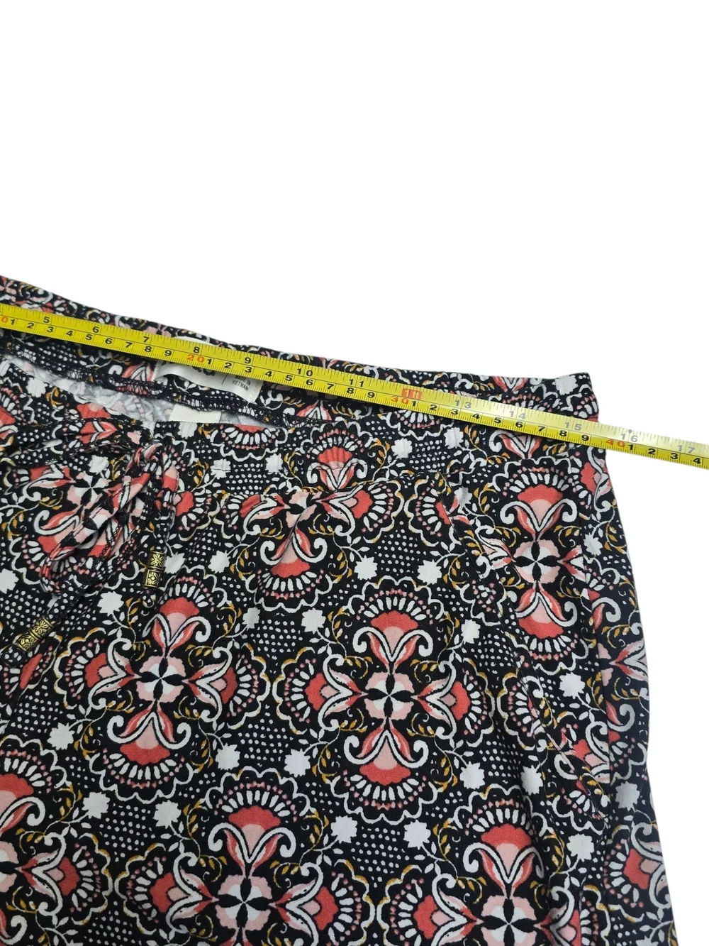 Mudd Boho Paisley Shorts Women’s L Pink Black Stretch Knit Lounge Festival